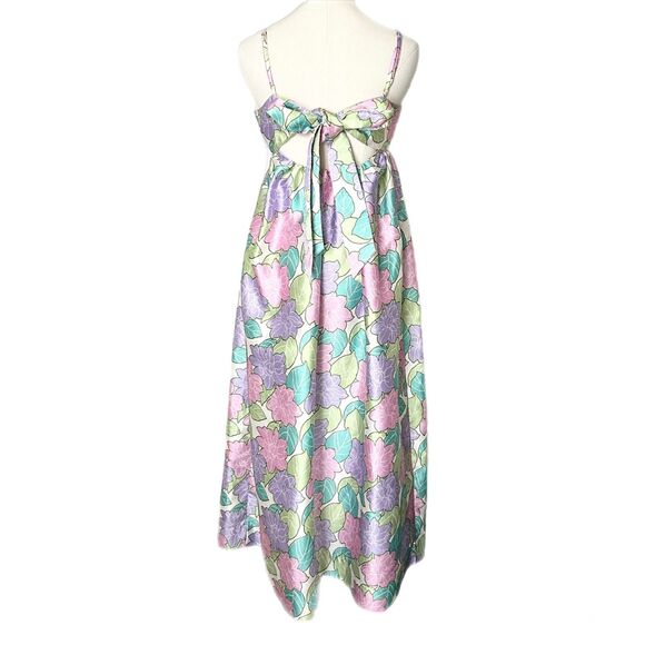 Alemais Luella Midi Dress in Floral Lilac Print Tie Back Fitted Bodice Size 2 - Picture 4 of 6